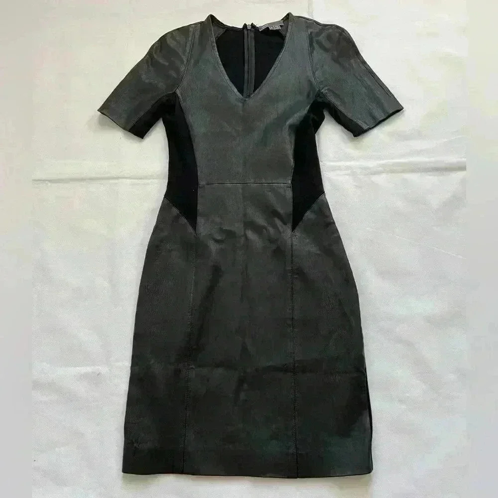 Vince Faux leather black‎ dress 0